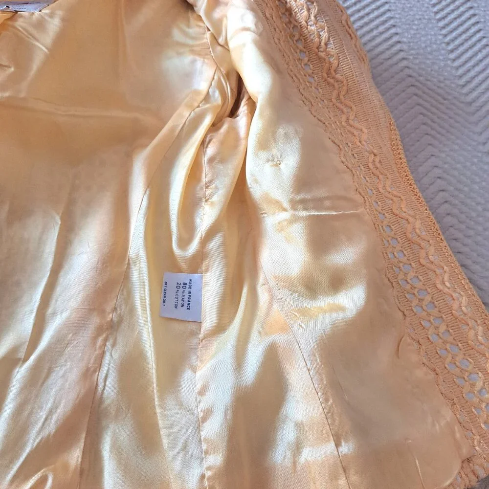 Vintage VERTIGO Rayon Cotton Blend Jacket Mini Skirt Suit Made in France Size M - Picture 12 of 15